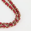 CHANEL Matelasse Chain Shoulder Bag Enamel Pink Gold CC Auth 138996A-8