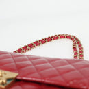 CHANEL Matelasse Chain Shoulder Bag Enamel Pink Gold CC Auth 138996A-9