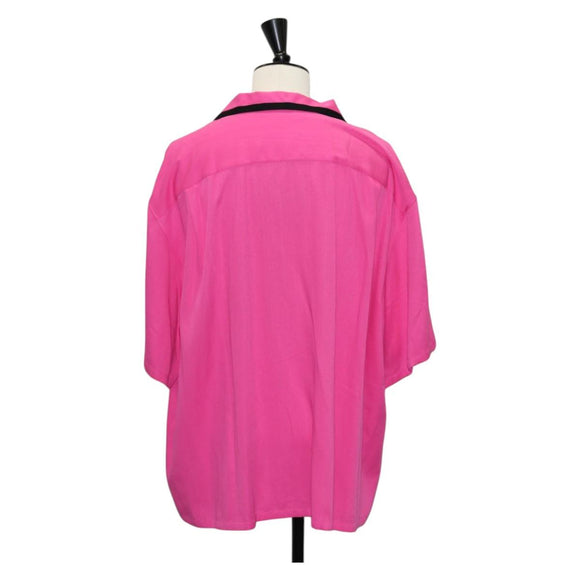 CELINE Short Sleeved T Shirt Rayon Pink Auth 138998