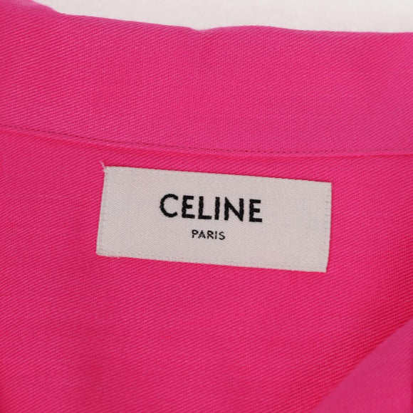 CELINE Short Sleeved T Shirt Rayon Pink Auth 138998
