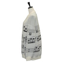 LOUIS VUITTON Knitted Fabrics Musical Note Pattern Wool XS White Auth 139001-3