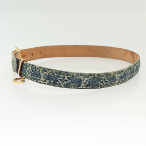 LOUIS VUITTON Monogram Denim Ceinture Belt Blue M6921U LV Auth 139005