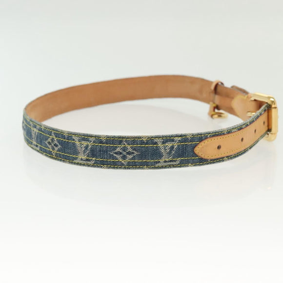 LOUIS VUITTON Monogram Denim Ceinture Belt Blue M6921U LV Auth 139005