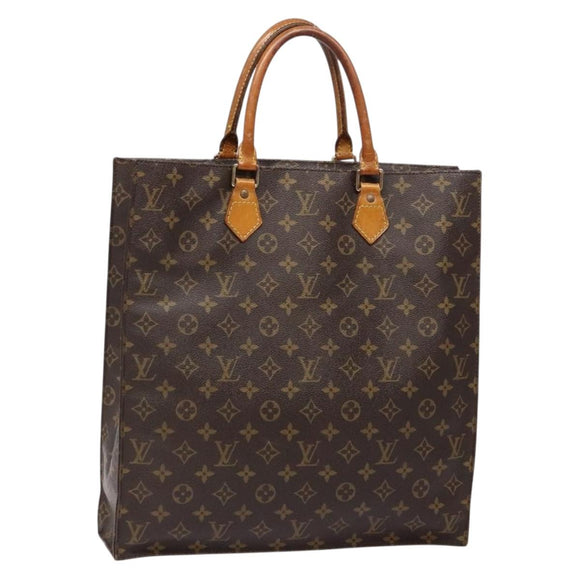 LOUIS VUITTON Monogram Sac Plat Hand Bag M51140 LV Auth 139007