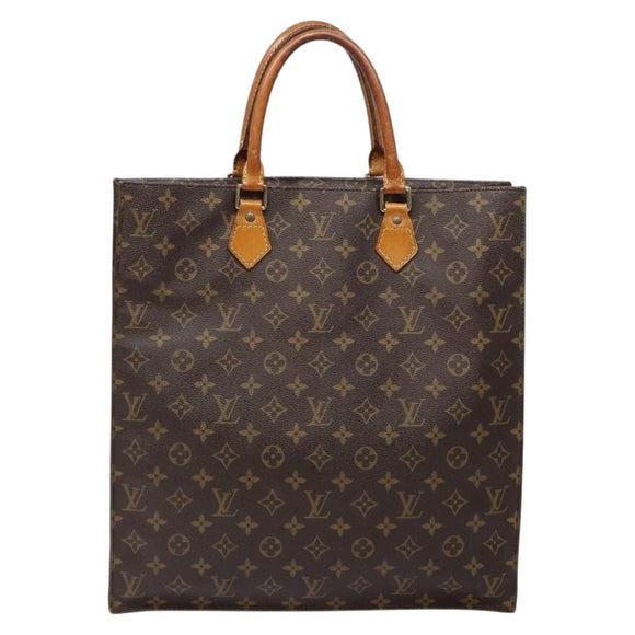 LOUIS VUITTON Monogram Sac Plat Hand Bag M51140 LV Auth 139007