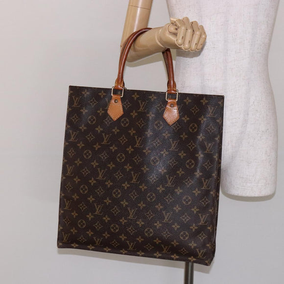LOUIS VUITTON Monogram Sac Plat Hand Bag M51140 LV Auth 139007