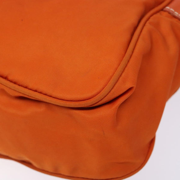 PRADA Shoulder Bag Nylon Orange Silver Auth 139008