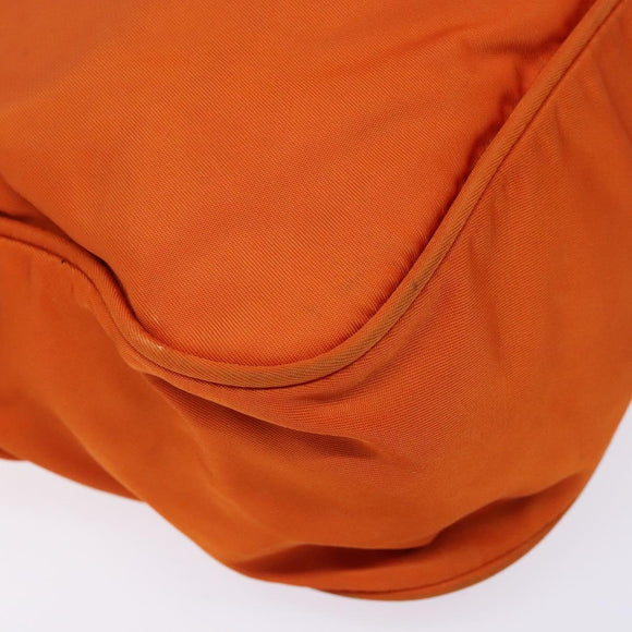PRADA Shoulder Bag Nylon Orange Silver Auth 139008