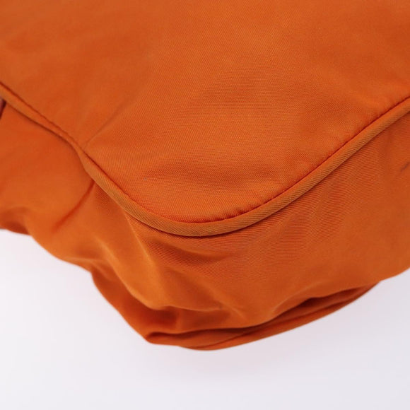 PRADA Shoulder Bag Nylon Orange Silver Auth 139008