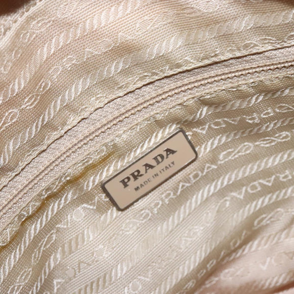 PRADA Shoulder Bag Nylon Orange Silver Auth 139008