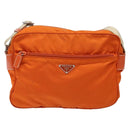 PRADA Shoulder Bag Nylon Orange Silver Auth 139008-13