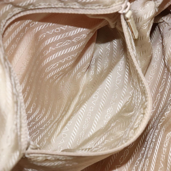 PRADA Shoulder Bag Nylon Orange Silver Auth 139008