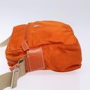 PRADA Shoulder Bag Nylon Orange Silver Auth 139008-4