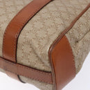 CELINE Macadam Canvas Shoulder Bag Beige Gold Auth 139013-12