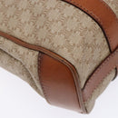 CELINE Macadam Canvas Shoulder Bag Beige Gold Auth 139013-13
