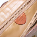 CELINE Macadam Canvas Shoulder Bag Beige Gold Auth 139013-16