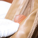 CELINE Macadam Canvas Shoulder Bag Beige Gold Auth 139013-23