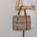 CELINE Macadam Canvas Shoulder Bag Beige Gold Auth 139013-24