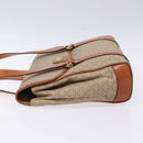 CELINE Macadam Canvas Shoulder Bag Beige Gold Auth 139013-5