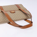 CELINE Macadam Canvas Shoulder Bag Beige Gold Auth 139013-7