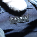 CHANEL Sequin Hand Bag Denim Blue CC Auth 139014V-17
