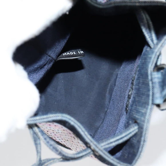 CHANEL Sequin Hand Bag Denim Blue CC Auth 139014V