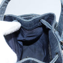 CHANEL Sequin Hand Bag Denim Blue CC Auth 139014V-18