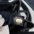 CHANEL Sequin Hand Bag Denim Blue CC Auth 139014V-12