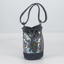 CHANEL Sequin Hand Bag Denim Blue CC Auth 139014SAV-3