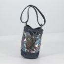 CHANEL Sequin Hand Bag Denim Blue CC Auth 139014SAV-4