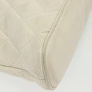 CHANEL Matelasse Chain Shoulder Bag Lamb Skin White Gold CC Auth 139015-10