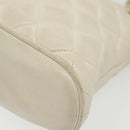 CHANEL Matelasse Chain Shoulder Bag Lamb Skin White Gold CC Auth 139015-11