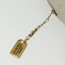 CHANEL Matelasse Chain Shoulder Bag Lamb Skin White Gold CC Auth 139015-14