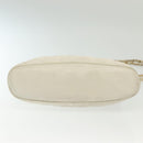 CHANEL Matelasse Chain Shoulder Bag Lamb Skin White Gold CC Auth 139015-9