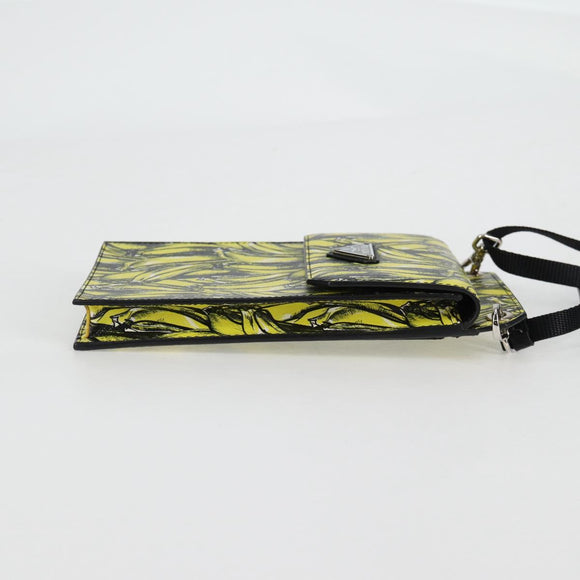 PRADA Smartphone Case Pouch Safiano Yellow 2ZH068 Auth 139022M