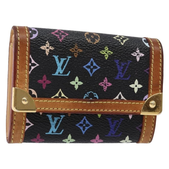 LOUIS VUITTON Monogram Multicolor Porte Monnaie Plat Purse M92656 LV Auth 139030