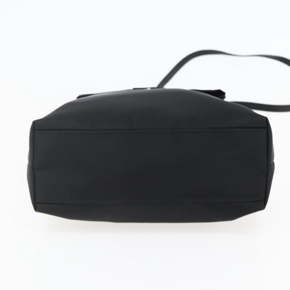 PRADA Hand Bag Nylon 2way Black Silver Auth 139041V