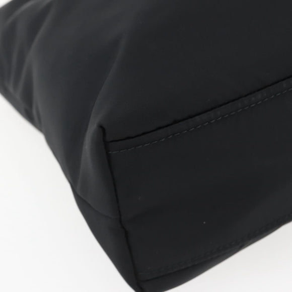 PRADA Hand Bag Nylon 2way Black Silver Auth 139041V