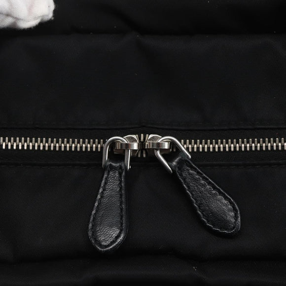 PRADA Hand Bag Nylon 2way Black Silver Auth 139041V