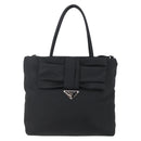 PRADA Hand Bag Nylon 2way Black Silver Auth 139041V-13