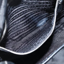 PRADA Hand Bag Nylon 2way Black Silver Auth 139041V-24