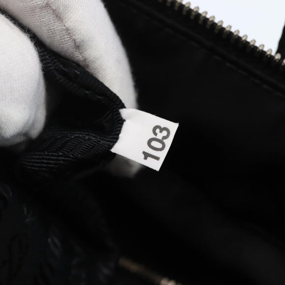 PRADA Hand Bag Nylon 2way Black Silver Auth 139041V