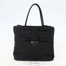 PRADA Hand Bag Nylon 2way Black Silver Auth 139041V-12