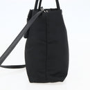 PRADA Hand Bag Nylon 2way Black Silver Auth 139041V-4
