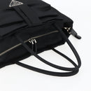 PRADA Hand Bag Nylon 2way Black Silver Auth 139041V-7