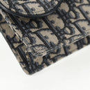 Christian Dior Oblique Trotter Canvas Chain Shoulder Bag Navy Gold Auth 139042M-9