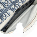 Christian Dior Oblique Trotter Canvas Chain Shoulder Bag Navy Gold Auth 139042M-11