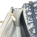 Christian Dior Oblique Trotter Canvas Chain Shoulder Bag Navy Gold Auth 139042M-21