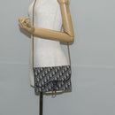 Christian Dior Oblique Trotter Canvas Chain Shoulder Bag Navy Gold Auth 139042M-25