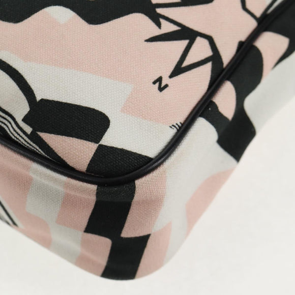 CHANEL Chain Cruise line Shoulder Bag Canvas Pink Silver CC Auth 139043V